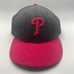 New Era 59fifty Philadelphia Phillies Baseball Cap Gray/Magenta  7 1/4